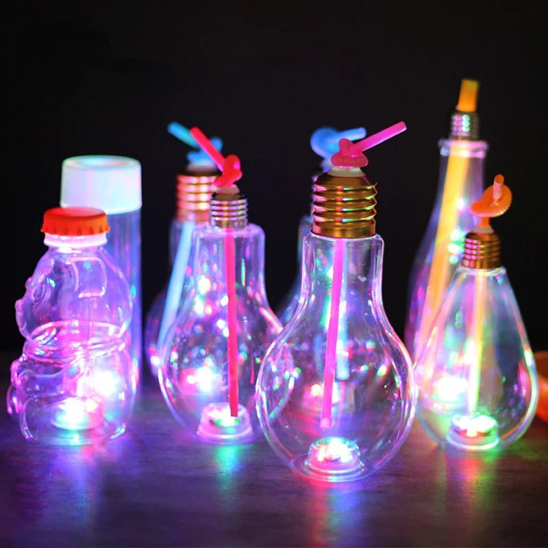 Glowing Light Bulb Cocktail Cup Plastic Bar Party Mixing Drinking Wine Glass LED Sparkling Juice Beverage Smoothie Mug - Julia M LifeStyles