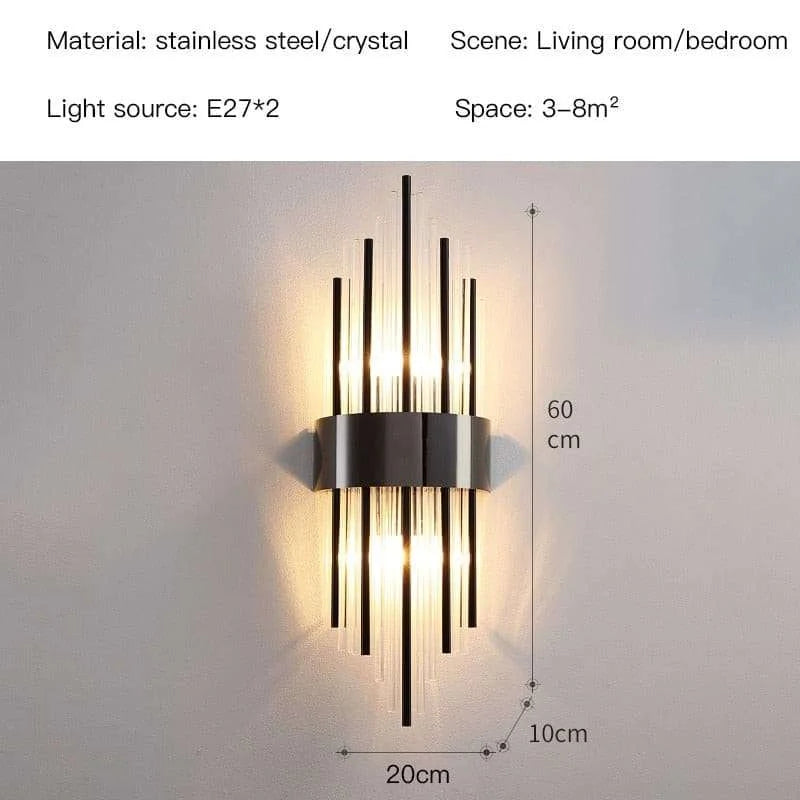Gold/Black Modern Crystal Wall Lamp wall light fixtures Julia M Home & Kitchen   