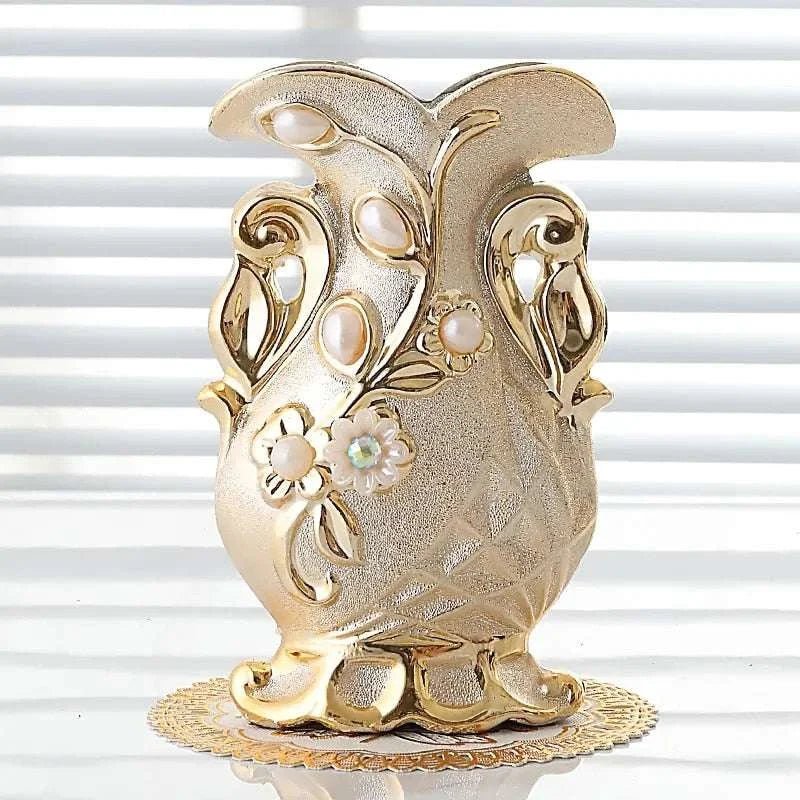 Gold Frosted Porcelain Vase - Julia M LifeStyles