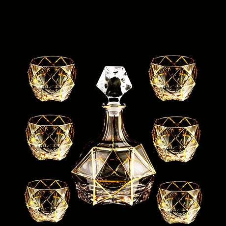 Gold - lined Crystal Glass Whisky Glass Wine Set - Julia M LifeStyles