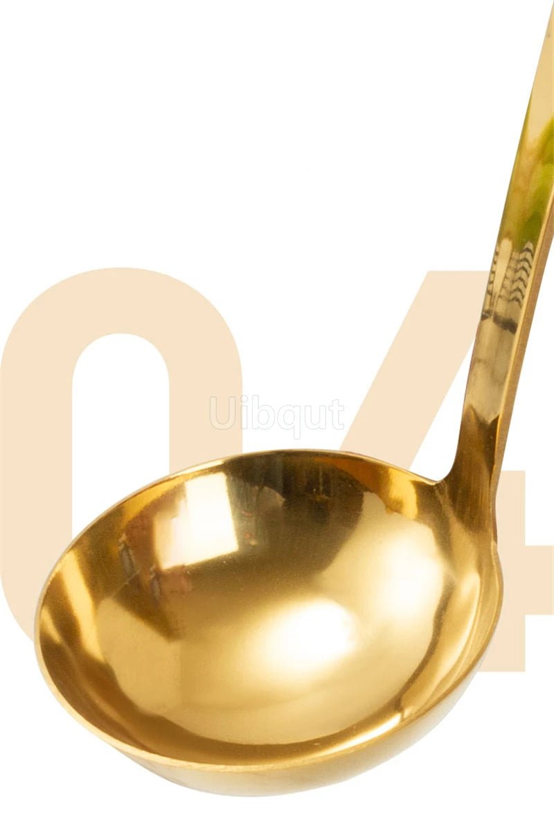 Gold Plated Stainless Steel Hot Pot Ladle & Soup Spoon - Julia M LifeStyles