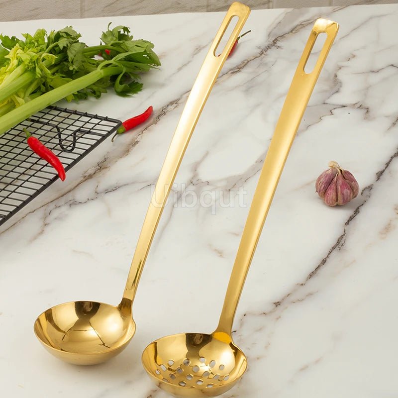 Gold Plated Stainless Steel Hot Pot Ladle & Soup Spoon - Julia M LifeStyles