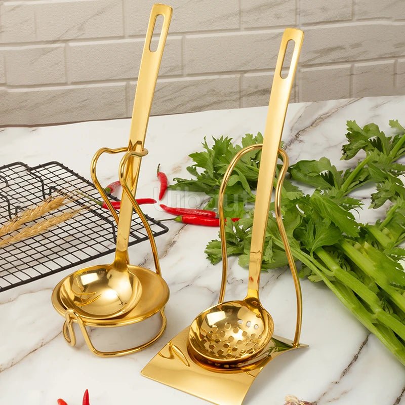 Gold Plated Stainless Steel Hot Pot Ladle & Soup Spoon - Julia M LifeStyles