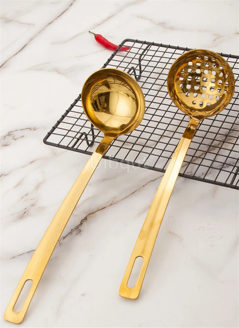 Gold Plated Stainless Steel Hot Pot Ladle & Soup Spoon - Julia M LifeStyles