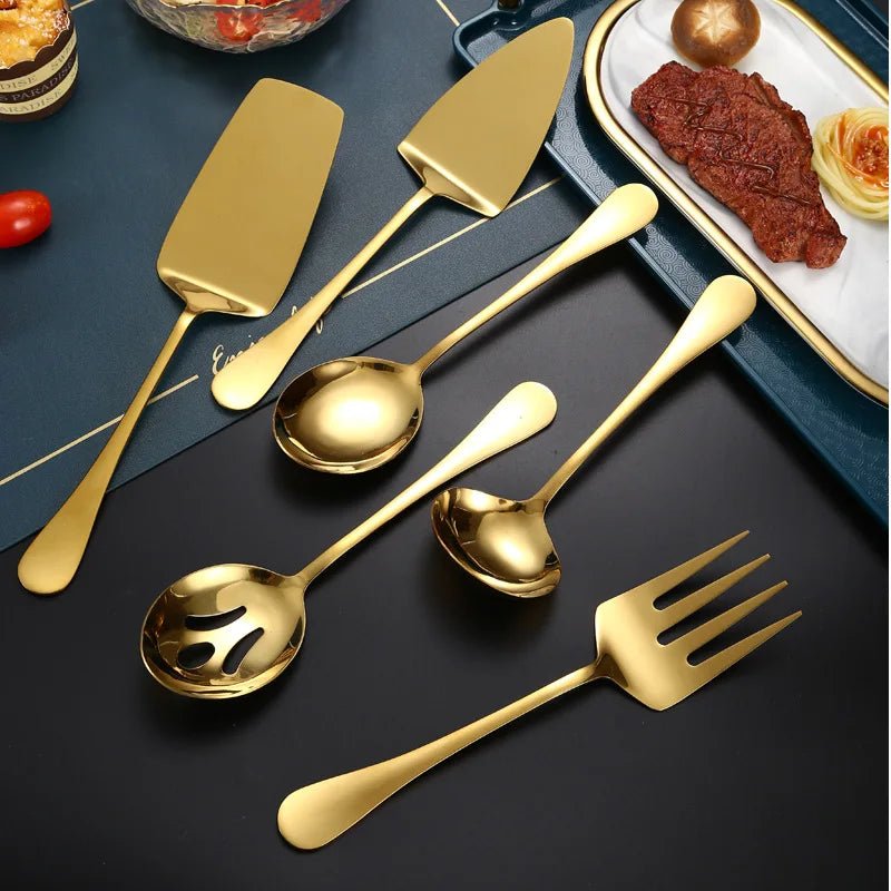 Gold Stainless Steel Korean Tableware Set 🍲🥄🍴 - Julia M LifeStyles