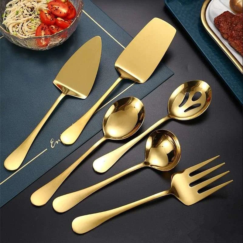 Gold Stainless Steel Western Tableware Set - Julia M LifeStyles