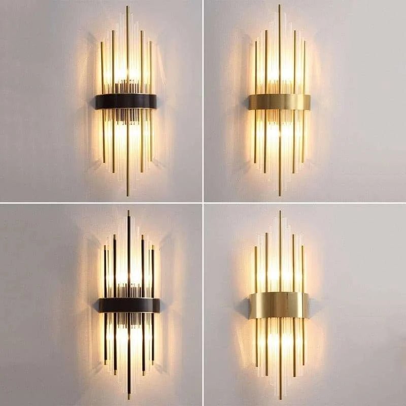 Gold/Black Modern Crystal Wall Lamp - Julia M LifeStyles