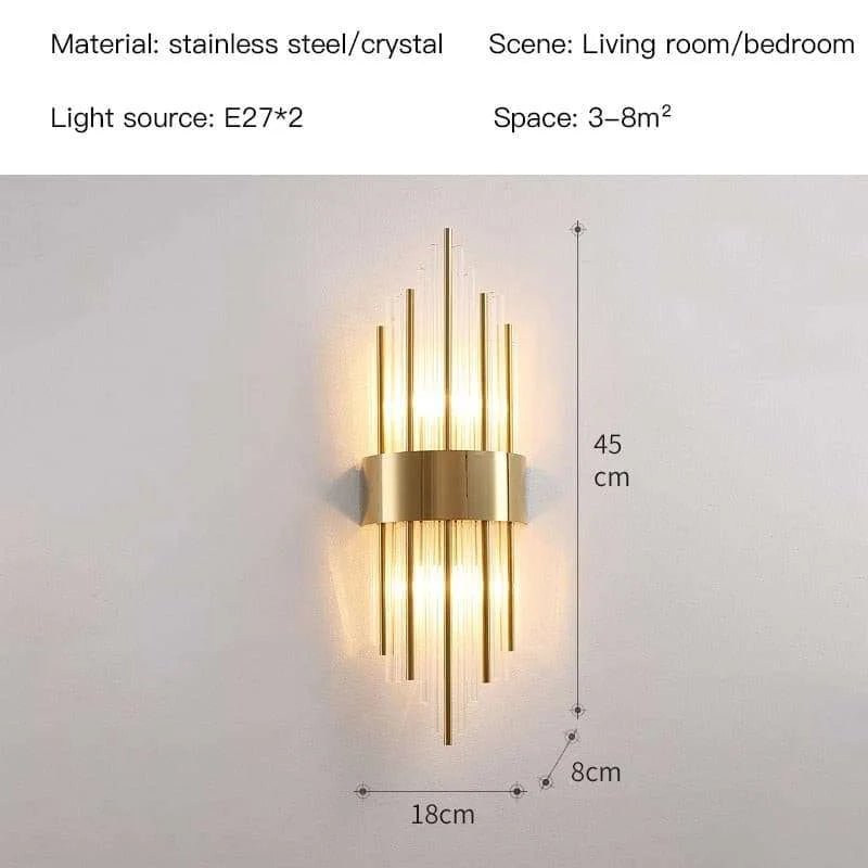 Gold/Black Modern Crystal Wall Lamp - Julia M LifeStyles