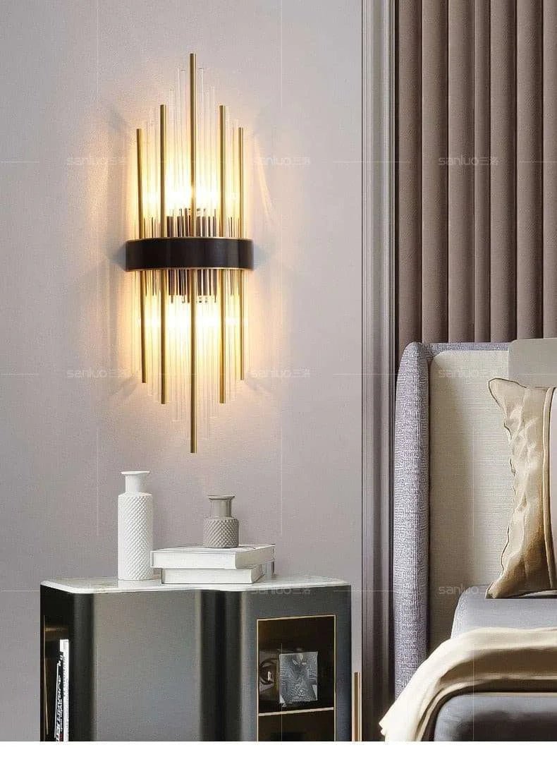 Gold/Black Modern Crystal Wall Lamp - Julia M LifeStyles