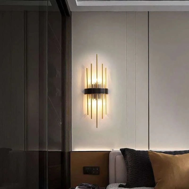 Gold/Black Modern Crystal Wall Lamp - Julia M LifeStyles