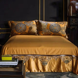 Golden Baroque Luxe Bedding Set Quilts and Blankets Julia M Home & Kitchen   