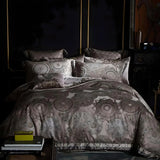 Golden Jacquard European Baroque Bedding Set Queen King Size Linens (thin Thick Sheet Pillowcase Comforter Cover) - Julia M LifeStyles