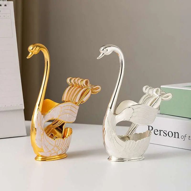 Golden Cute Swan Fruit Fork Set - Julia M LifeStyles