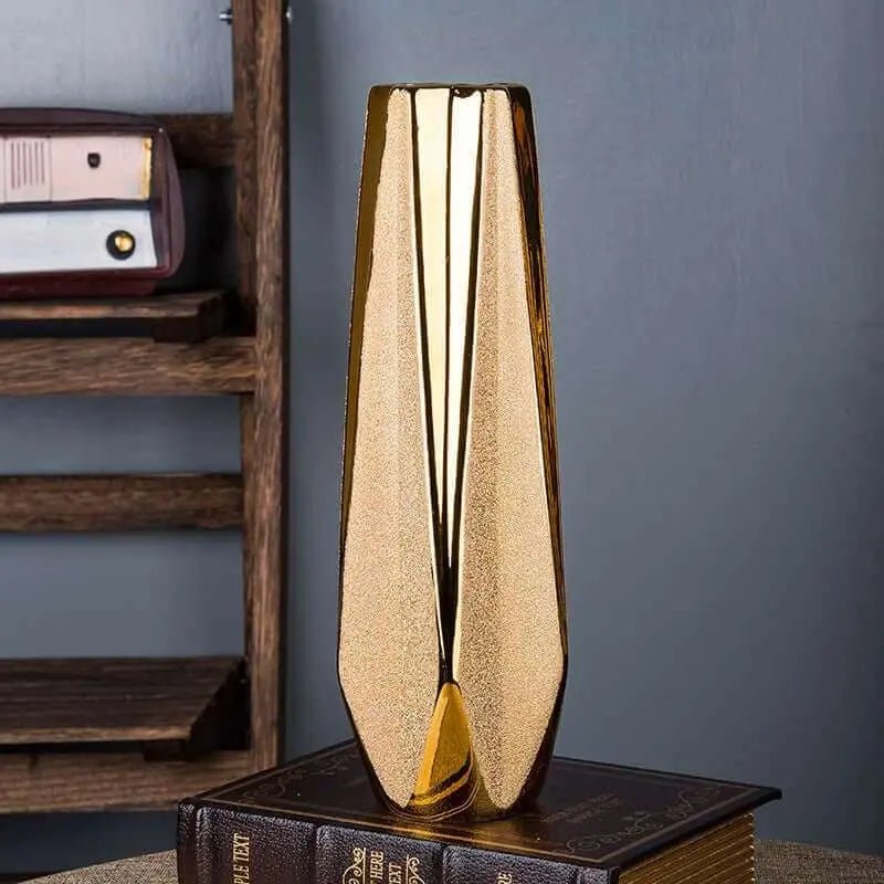 Golden Elegance Ceramic Vase - Julia M LifeStyles