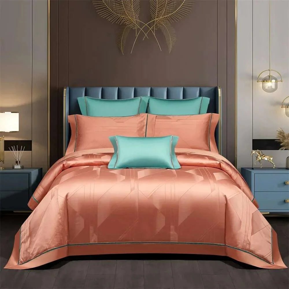 Golden Jacquard Egyptian Cotton Duvet Set - Julia M LifeStyles