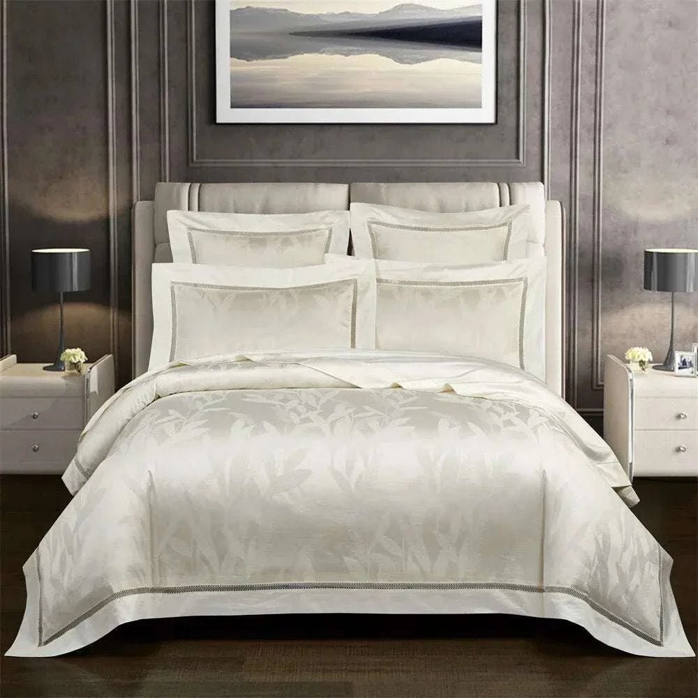 Golden Jacquard Egyptian Cotton Duvet Set - Julia M LifeStyles