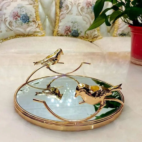 Golden Mirror Storage Tray - Julia M LifeStyles