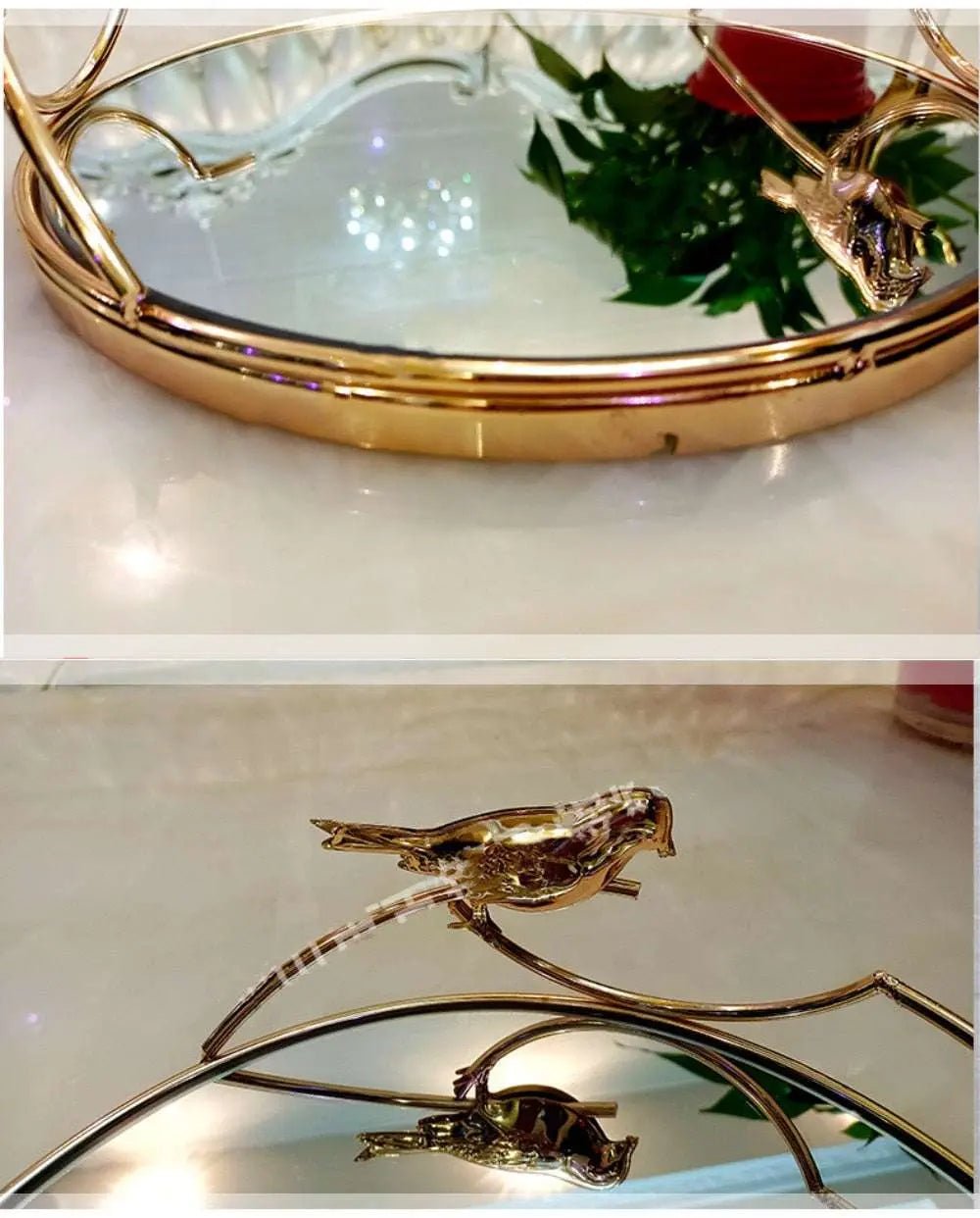 Golden Mirror Storage Tray - Julia M LifeStyles