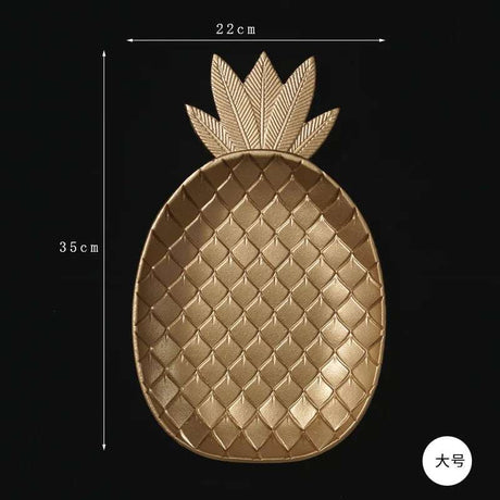 Golden Pineapple Leaf Serving Tray - Versatile Nordic Decor Organizer - Julia M LifeStyles