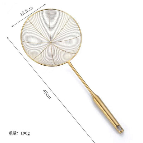 Golden Stainless Steel Skimmer Strainer - Kitchen Tools - Julia M LifeStyles