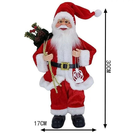 Golden Standing Santa Claus Doll With Gift Bags Christmas Decor - Julia M LifeStyles