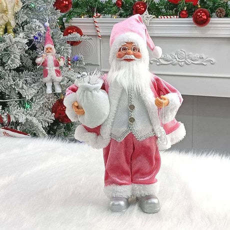 Golden Standing Santa Claus Doll With Gift Bags Christmas Decor - Julia M LifeStyles