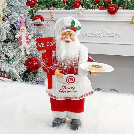 Golden Standing Santa Claus Doll With Gift Bags Christmas Decor - Julia M LifeStyles