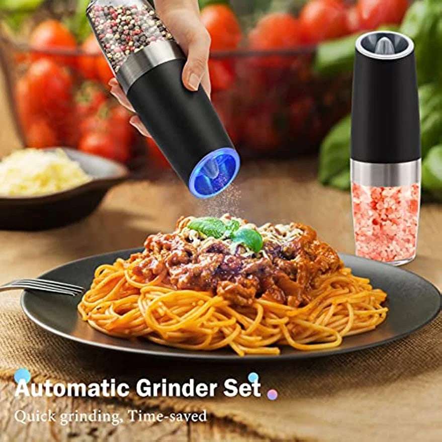 Gourmet Grind: Gravity Electric Salt and Pepper Grinder Set - Julia M LifeStyles