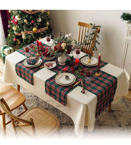 Green Lattice Christmas Table Runner - Julia M LifeStyles