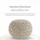 Hand - Knitted Cotton Ottoman Pouf: Modern Minimalist Foot Rest - Julia M LifeStyles