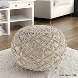 Hand-Knitted Cotton Ottoman Pouf: Modern Minimalist Foot Rest - Julia M LifeStyles