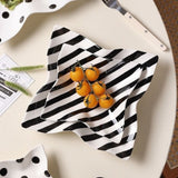 Hand Painted French Retro Hepburn Style Black & White Polka Dot Ceramic Plates - Julia M LifeStyles