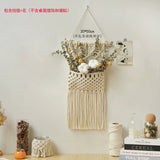 Hand - Woven Cotton Rope Tapestry with Dried Flower Pocket - Julia M LifeStyles