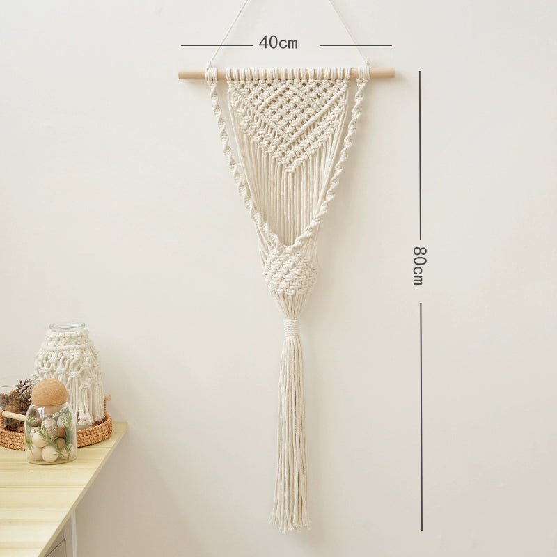 Hand - Woven Cotton Rope Tapestry with Dried Flower Pocket - Julia M LifeStyles