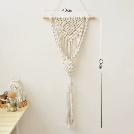 Hand-Woven Cotton Rope Tapestry with Dried Flower Pocket - Julia M LifeStyles