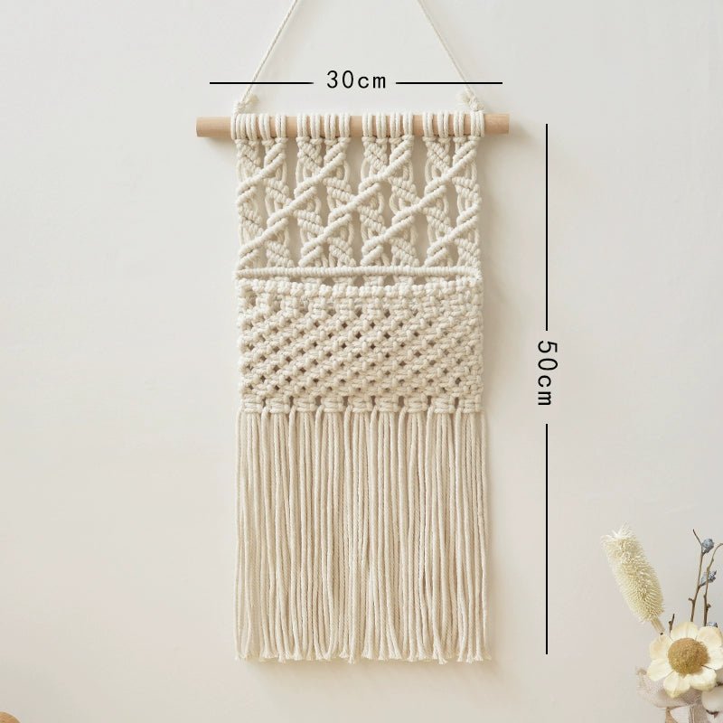 Hand - Woven Cotton Rope Tapestry with Dried Flower Pocket - Julia M LifeStyles