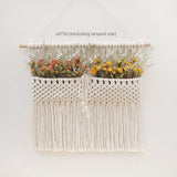 Hand - Woven Cotton Rope Tapestry with Dried Flower Pocket - Julia M LifeStyles