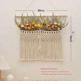 Hand - Woven Cotton Rope Tapestry with Dried Flower Pocket - Julia M LifeStyles