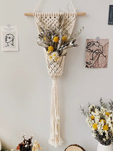 Hand - Woven Cotton Rope Tapestry with Dried Flower Pocket - Julia M LifeStyles