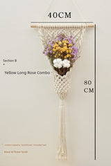 Hand - Woven Cotton Rope Tapestry with Dried Flower Pocket - Julia M LifeStyles