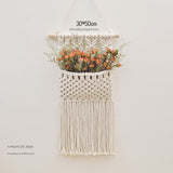 Hand - Woven Cotton Rope Tapestry with Dried Flower Pocket - Julia M LifeStyles