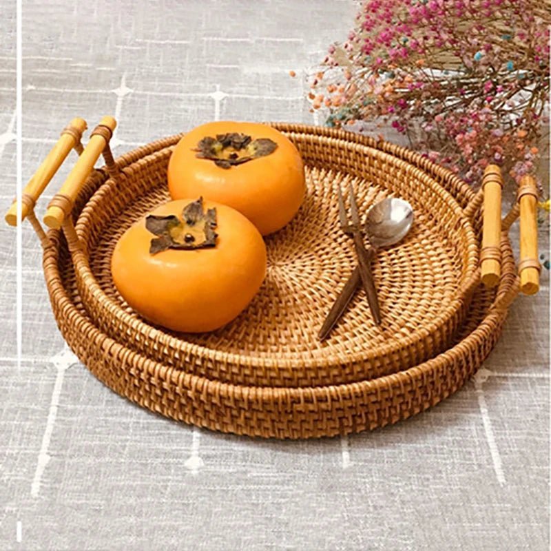 Hand-Woven Rattan Bread Storage Basket 🍞 - Julia M LifeStyles