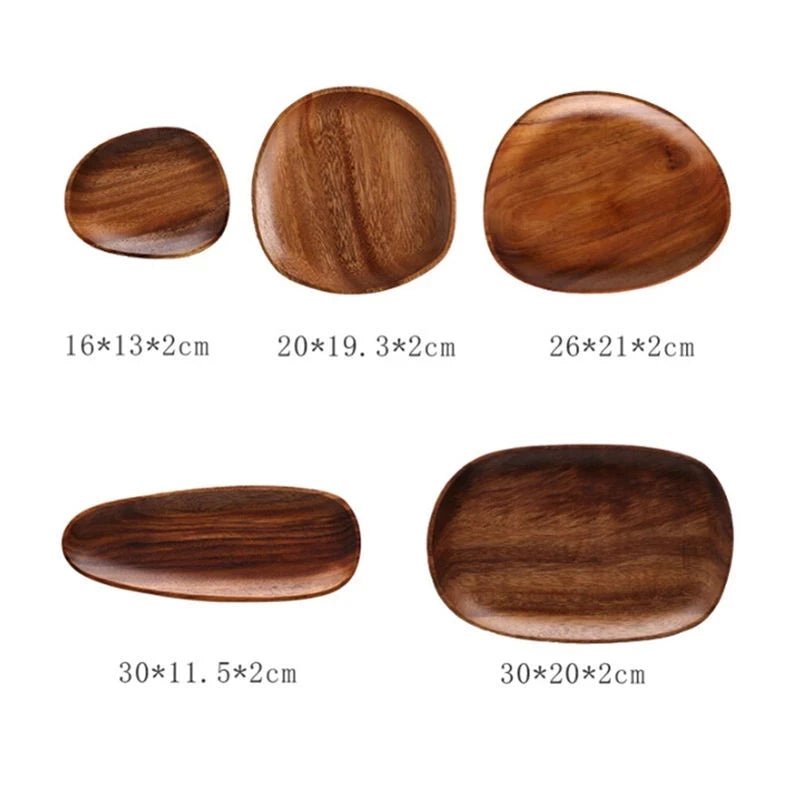 Handcrafted Irregular Oval Wood Plate Set - Julia M LifeStyles