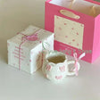 Artistic Pink Bow Handmade Ceramic Mug - Julia M LifeStyles