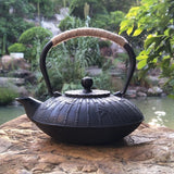 Handmade Japanese Style Cast Iron Kettle - Retro Umbrella Design - Julia M LifeStyles