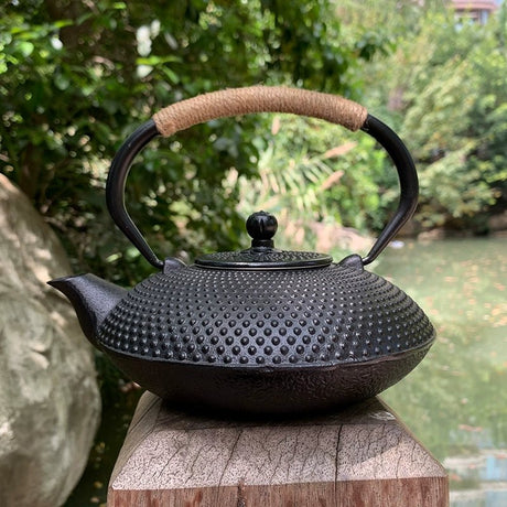 Handmade Japanese Style Cast Iron Kettle - Retro Umbrella Design - Julia M LifeStyles