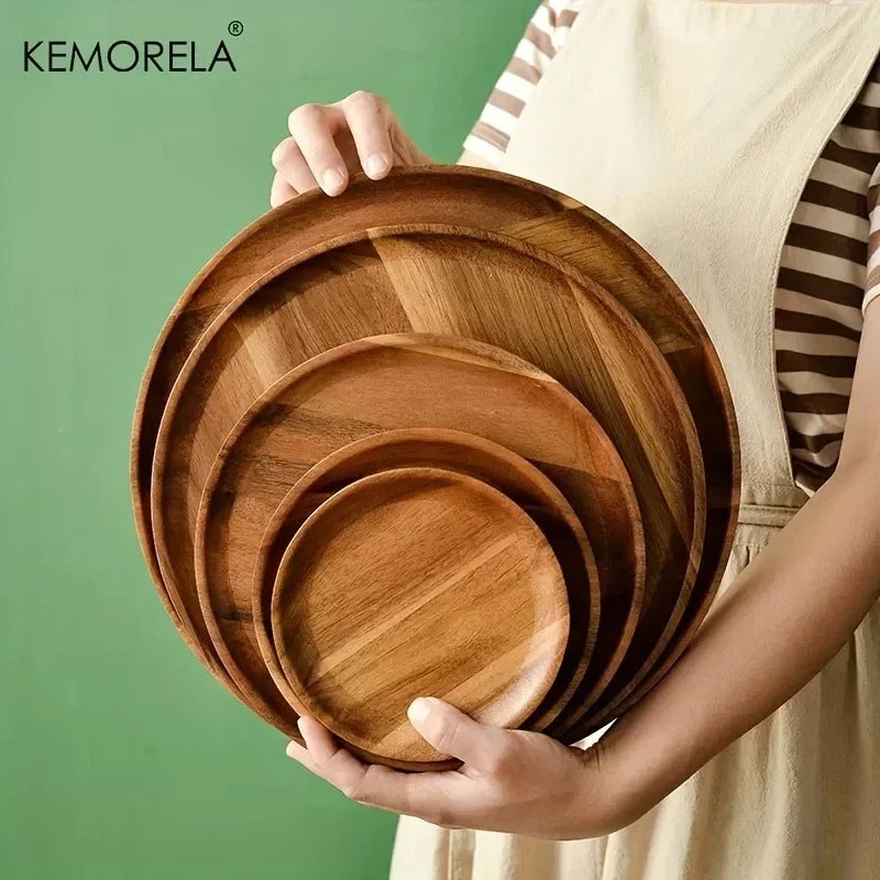 Handmade South American Walnut Round Sushi Plate 🍣 - Julia M LifeStyles