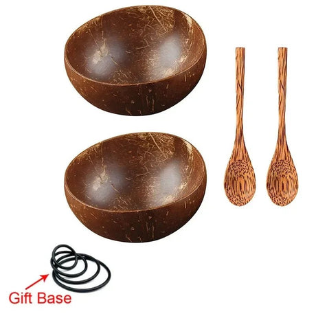 Handmade Wooden Coconut Bowl & Spoon Set - Julia M LifeStyles