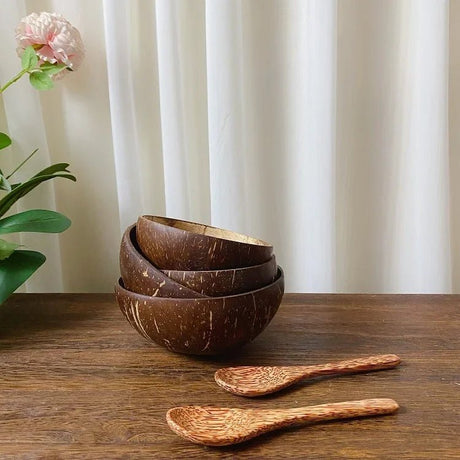 Handmade Wooden Coconut Bowl & Spoon Set - Julia M LifeStyles