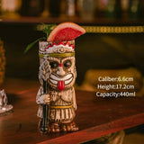 Hawaiian Brown Tiki Mug - Creative Zombie Cocktail Drinkware - Julia M LifeStyles